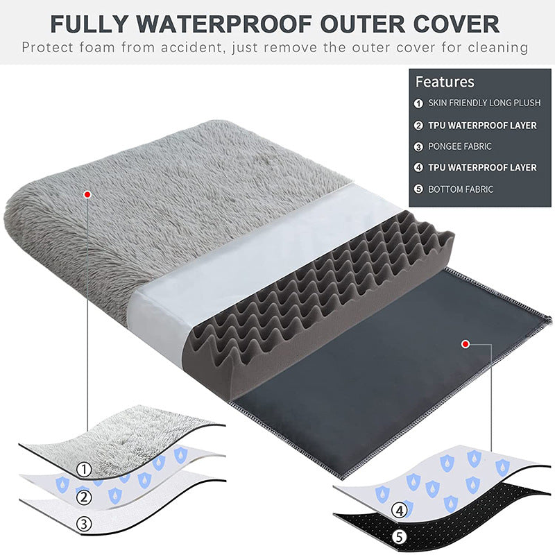 Orthopedic Waterproof Plush Dog Bed for Better Sleep